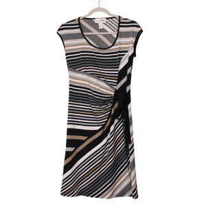 Ribkoff Dress Size 4 Striped Stretch Business Casual Career Workwear Office